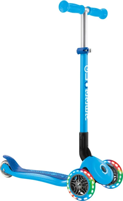 Globber Primo Foldable Lights Kickboard sky blue