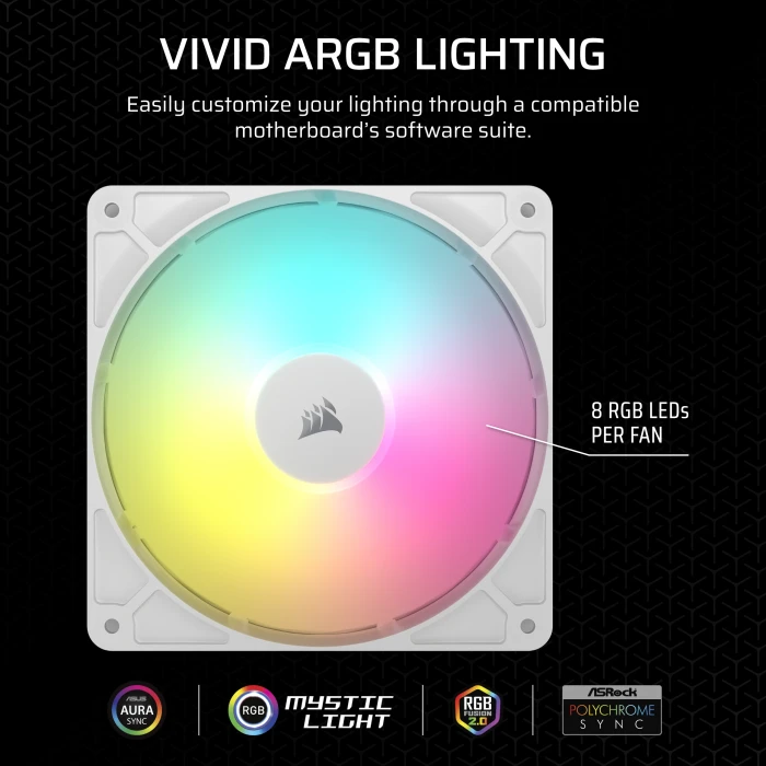 Corsair RS Series RS140 ARGB, weiß, 140mm, 2er-Pack