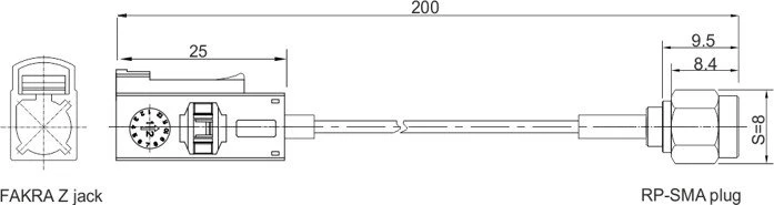 DeLOCK Antennenkabel, RP-SMA (Stecker)/FAKRA Z (Buchse), 0.2m