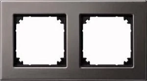 Merten System M M-Plan-Metallrahmen 2fach, rhodiumgrau