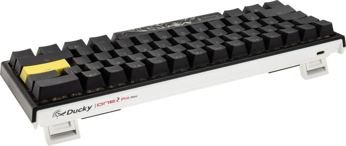 Ducky One 2 Pro Mini, PBT, schwarz, LEDs RGB, MX SILENT RGB RED, USB, US
