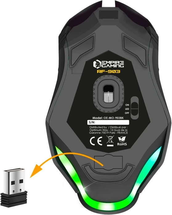 Empire Gaming RF-903 Wireless Mouse schwarz, USB