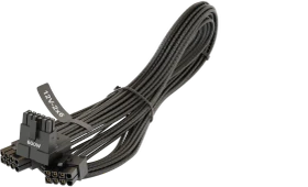 Seasonic 12V-2x6 Kabel, Adapterkabel, 2x 8-Pin PCIe Stecker auf 16-Pin PCIe 5.1 Stecker, Adapterkabel, schwarz, 90° gewinkelt, 70cm