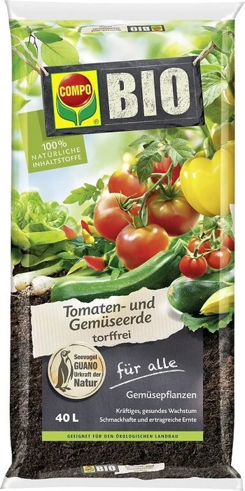 Compo Bio Tomaten- und Gemüseerde torffrei, 40l