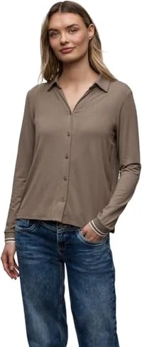 Street One Shirt mit College-Details Hemd langarm silk brown (Damen)