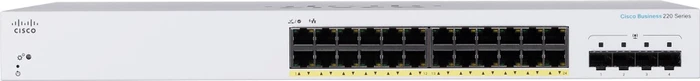 Cisco Business 220 Rackmount Gigabit Smart Switch, 24x RJ-45, 4x SFP, 195W PoE+
