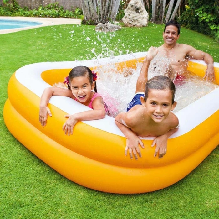 Intex Swim Center Mandarin Planschbecken rechteckig 229x147x46cm gelb