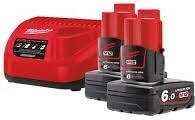 Milwaukee M12 NRG-602 Starterset 12V, 6.0Ah, Li-Ionen, 2 Akkus [12.0Ah] [144Wh]