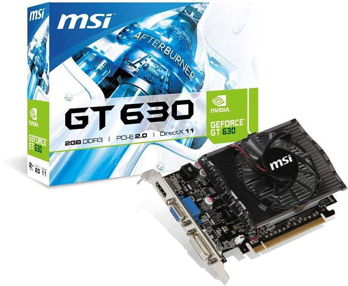MSI GeForce GT 630, N630-2GD3, 2GB DDR3, VGA, DVI, HDMI