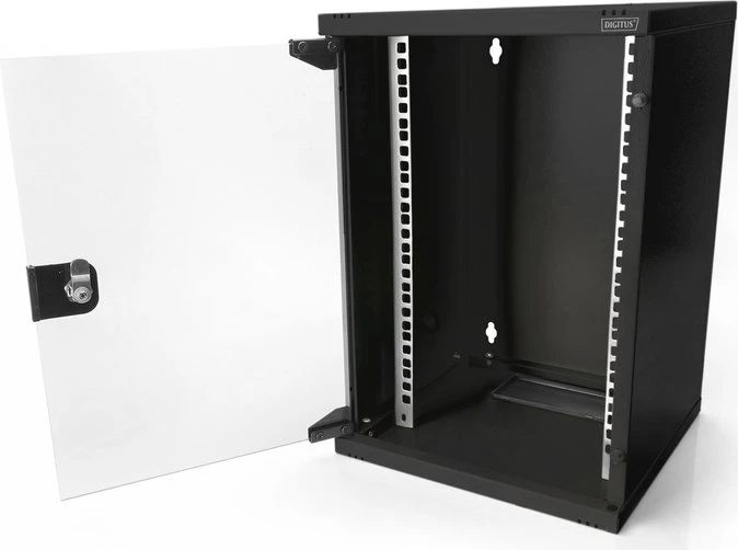 Digitus Professional DN-10 10" Wandschrank 9HE, Sicherheitsglastür, IP2X, schwarz, 300mm tief