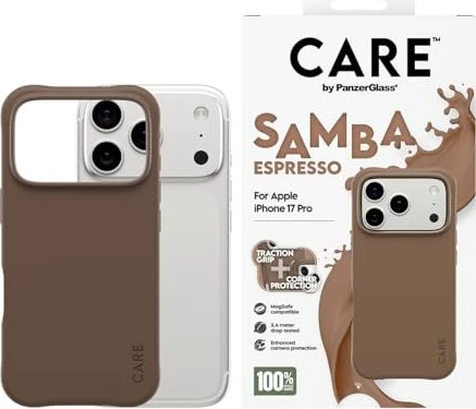 PanzerGlass Care Fashionable Case Samba Transparent w. White MagSafe für Apple iPhone 17 Pro
