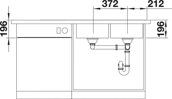 Blanco Divon II 8 S-IF Einbau Doppelspüle rechts mit Ablauffernbedienung edelstahl