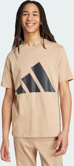 adidas Essentials Big Logo T-Shirt kurzarm warm sandstone/black (Herren)
