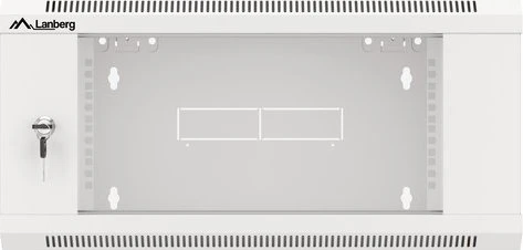 Lanberg WFFA Series 19" Rack Wandschrank 4HE, hängend, Flatpack, Glastür, IP20, RAL 7035, 600mm tief