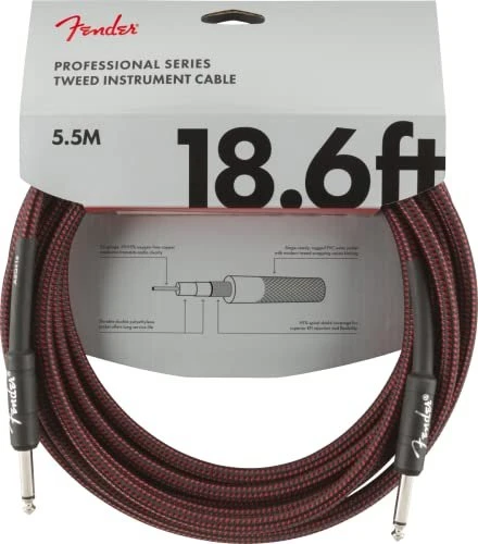 Fender Professional Series Instrument Cable Red Tweed 5.5m