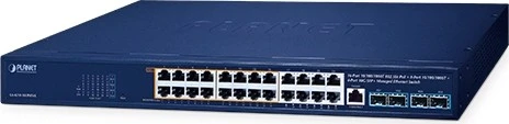 Planet GS-4210 Rackmount Gigabit Managed Switch, 24x RJ-45, 4x SFP+, 420W PoE++