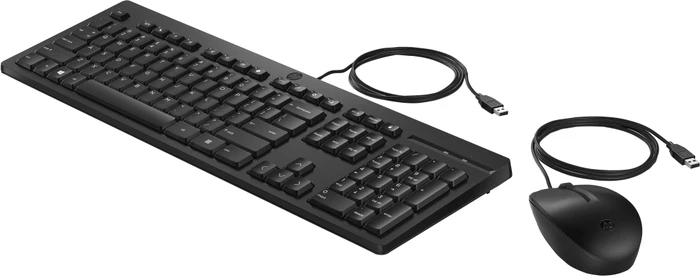 HP 225 Wired Mouse and Keyboard Combo, schwarz, USB, UK