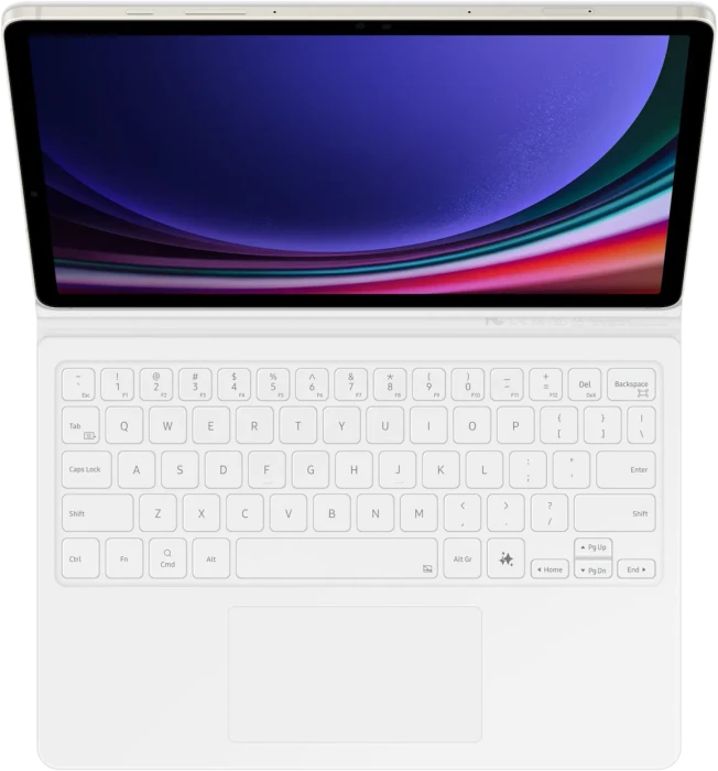Samsung EF-DX725 Book Cover Keyboard mit AI-Taste für Galaxy Tab S9 / S9 FE / S10 FE, weiß, DE