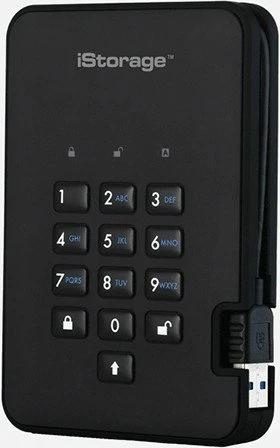 iStorage diskAshur2 256bit, schwarz, 2TB, USB-A 3.0