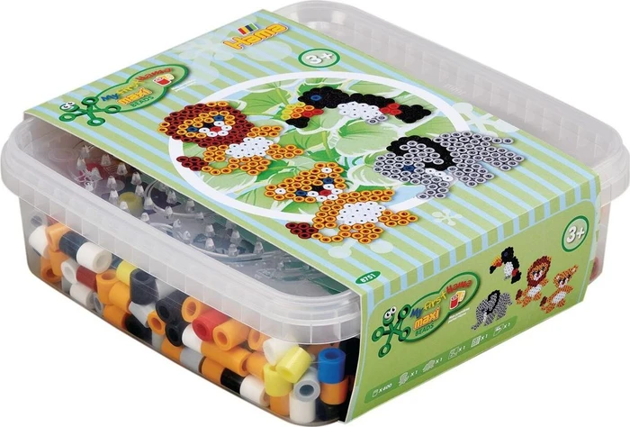 Hama maxi Box mit Perlen und Stiftplatte - Löwe/kleiner Elefant