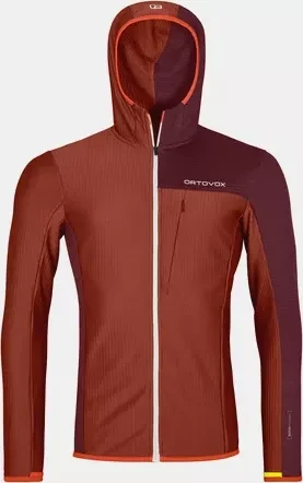 Ortovox Fleece Light Grid Hooded Funktionsjacke clay orange (Herren)