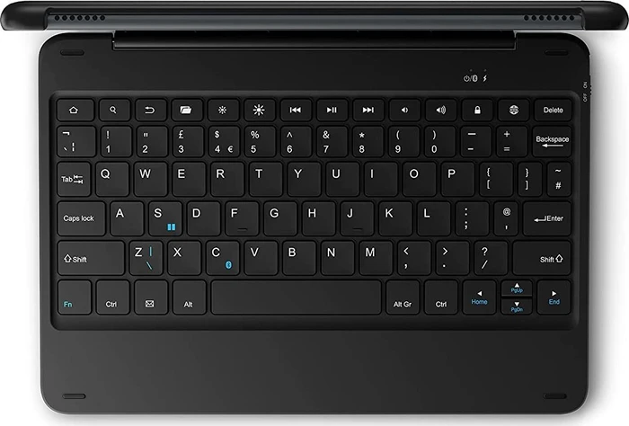 Amazon Fire HD 10 Plus KFTRPWI 2021, ohne Werbung, schwarz, 64GB, UK, mit Bluetooth Tastatur