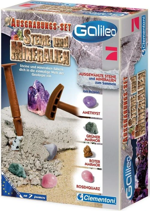 Clementoni Galileo Ausgrabungs-Set Steine + Mineralien