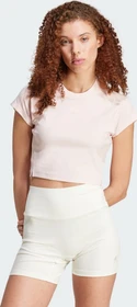 adidas Lounge Ribbed Crop T-Shirt kurzarm sandy pink (Damen)