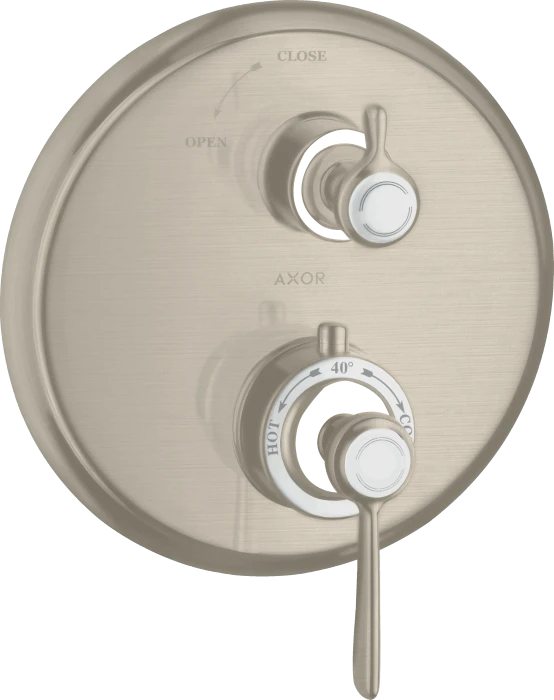 Hansgrohe Axor Montreux Thermostat Unterputz mit Hebelgriff und Absperrventil brushed nickel