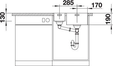 Blanco Andano 340/180-IF/A InFino Einbau Becken rechts mit Ablauffernbedienung edelstahl