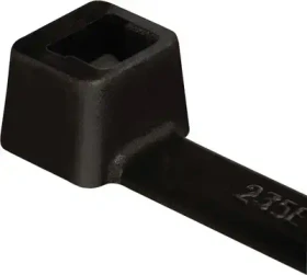 HellermannTyton Kabelbinder innenverzahnt, 2.5mm, 100mm, schwarz, 100 Stück
