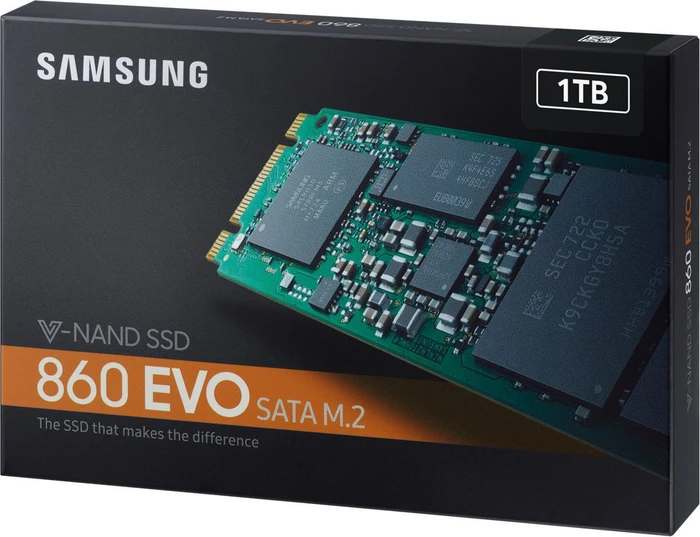Samsung SSD 860 EVO 1TB, M.2 2280 / B-M-Key / SATA 6Gb/s