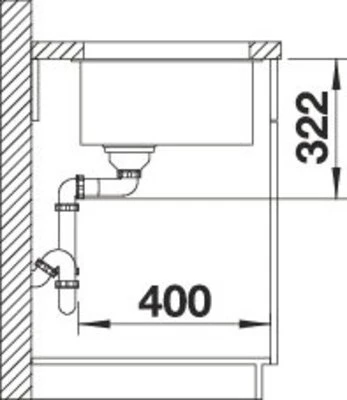 Blanco Subline 700-U Level InFino Unterbau Becken links weiß inkl. Zubehör weiß