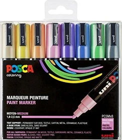 Uni-Ball POSCA PC-5M Acrylmarker Pastellfarben sortiert, 8er-Set