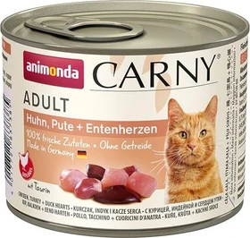 animonda Carny Adult Huhn, Pute und Entenherzen, 1.20kg (6x 200g)