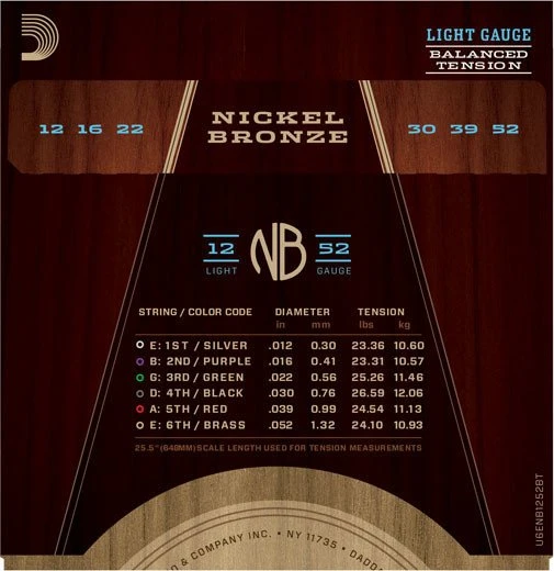 D'Addario Nickel Bronze Balanced Tension Light