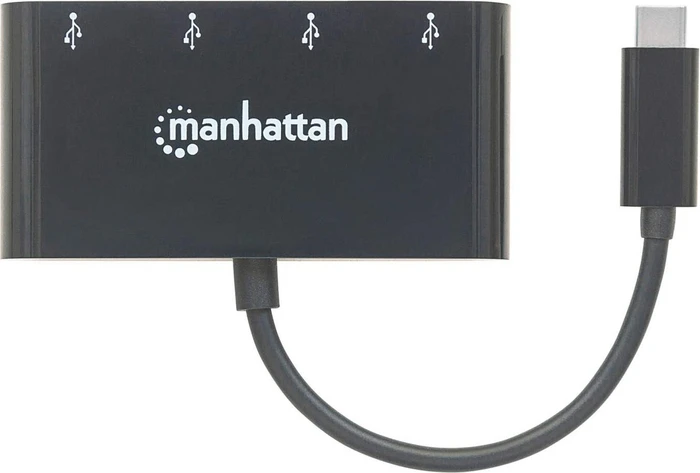 Manhattan USB-Hub, 4x USB-A 3.0, USB-C 3.0 [Stecker]