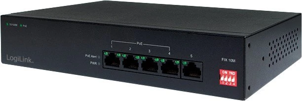 LogiLink Desktop Switch, 5x RJ-45, 70W PoE+
