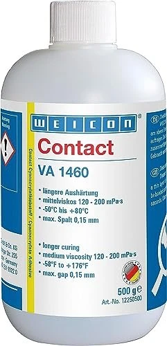 Weicon Contact VA 1460 Cyanacrylat, mittelviskoser Sekundenklebstoff, 500g