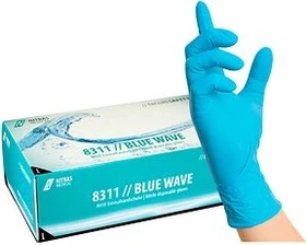 Nitras Style unisex Einweghandschuhe L blue wave, 100 Stück