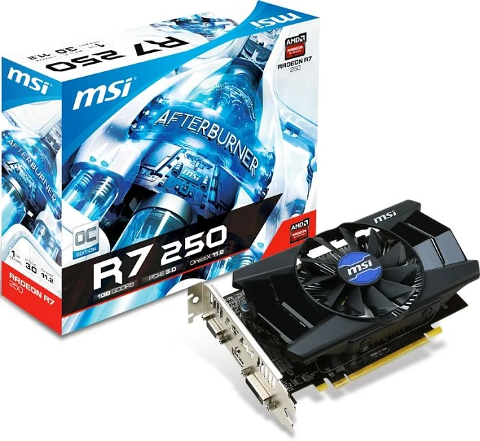 MSI Radeon R7 250, R7 250 1GD5 OC, 1GB GDDR5, VGA, DVI, HDMI