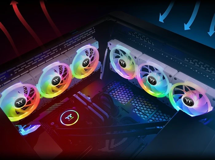 Thermaltake SWAFAN EX12 RGB TT Premium Edition, weiß, LED-Steuerung, 120mm, 3er-Pack