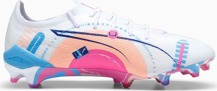 Puma Ultra 5 Ultimate Volume UP FG puma white/luminous blue/poison pink/fizzy melon