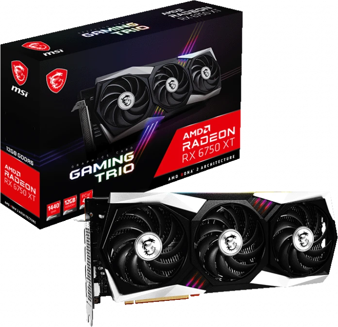 MSI Radeon RX 6750 XT Gaming Trio 12G, 12GB GDDR6, HDMI, 3x DP