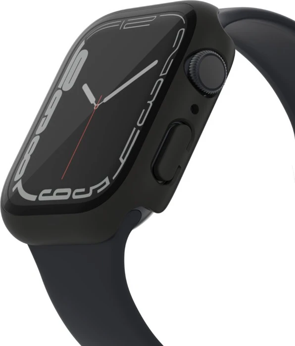 Belkin ScreenForce antimikrobieller TemperedCurve 2-in-1-Displayschutz mit Schutzrand für Apple Watch (44mm/45mm) schwarz