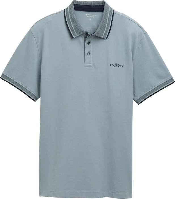 Tom Tailor Piqué mit Stretch Poloshirt kurzarm grey mint (Herren)