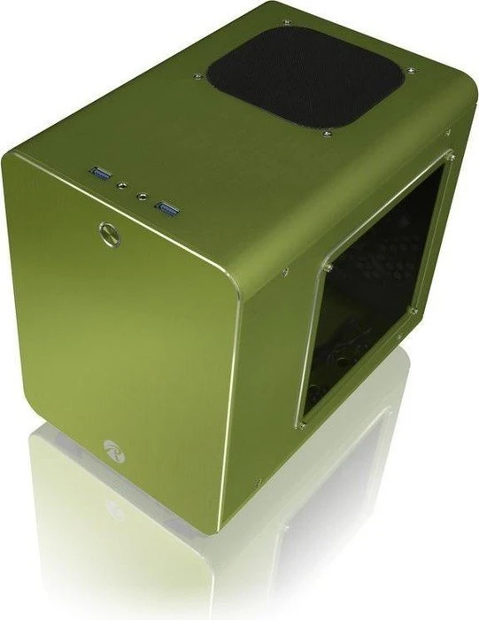 Raijintek Metis Plus, grün, Acrylfenster, Mini-ITX