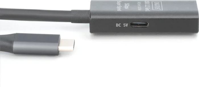 Digitus USB 3.0 aktives Verlängerungskabel, USB-C [Stecker] auf USB-A [Buchse], 5m schwarz