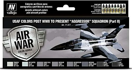 Vallejo Model Air Air War Color Series USAF Colors Post WWII to Present Aggressor Squadron Part 2 Farbset, 8-tlg.