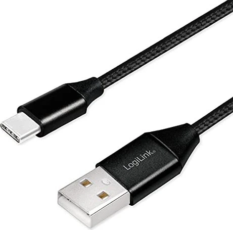 LogiLink USB 2.0 Kabel USB-A Stecker zu USB-C Stecker 1.0m schwarz